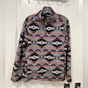 Victory Outfitters men’s Large 1/4 zip pullover Aztec Fleece geometric pattern
